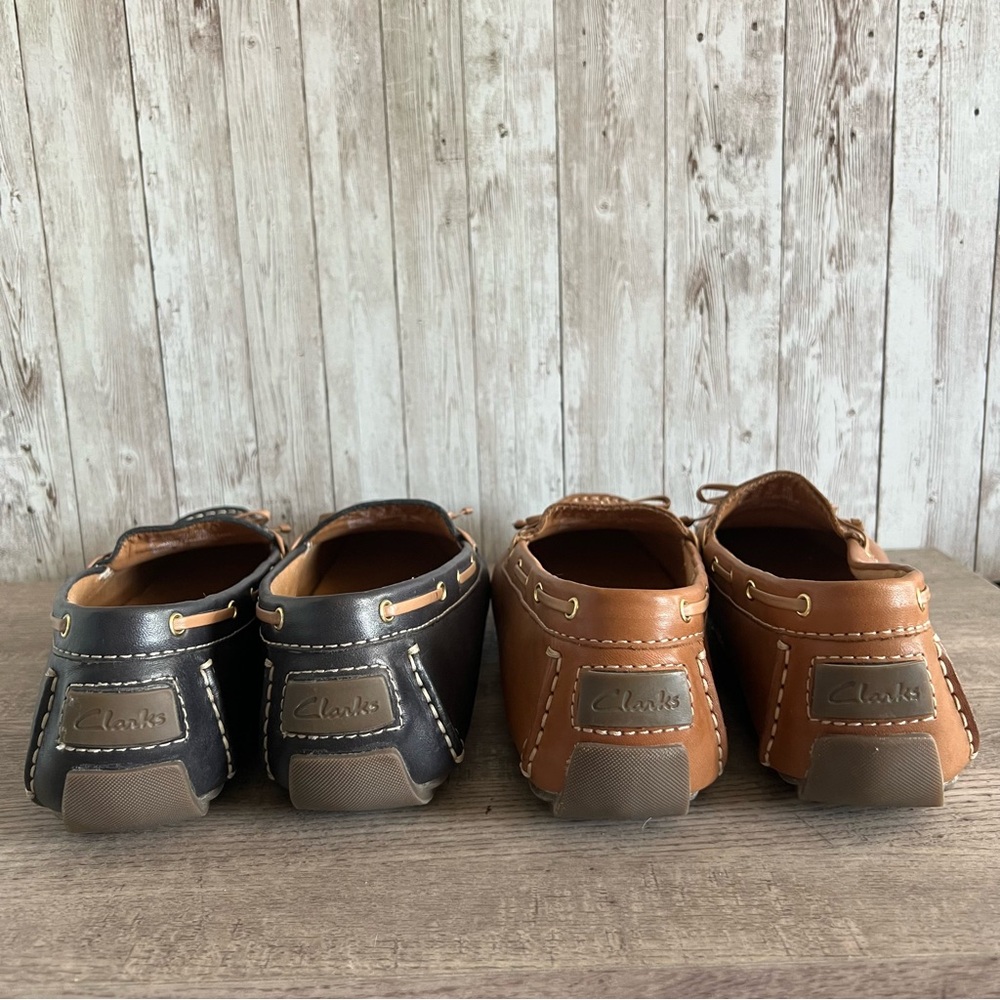 Clarks Artisan Women’s Leather Loafers — Bundle Tan and Navy 9.5 Wide - Picture 4 of 10